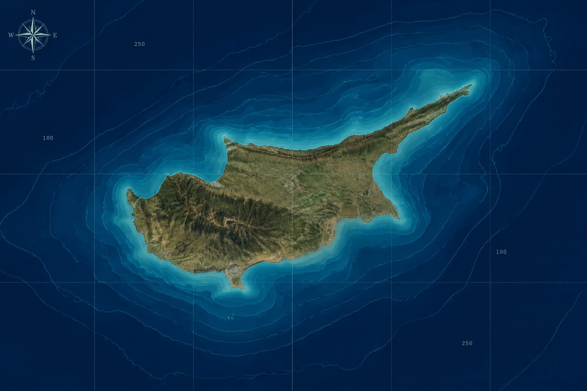 Nautical chart of Cyprus
